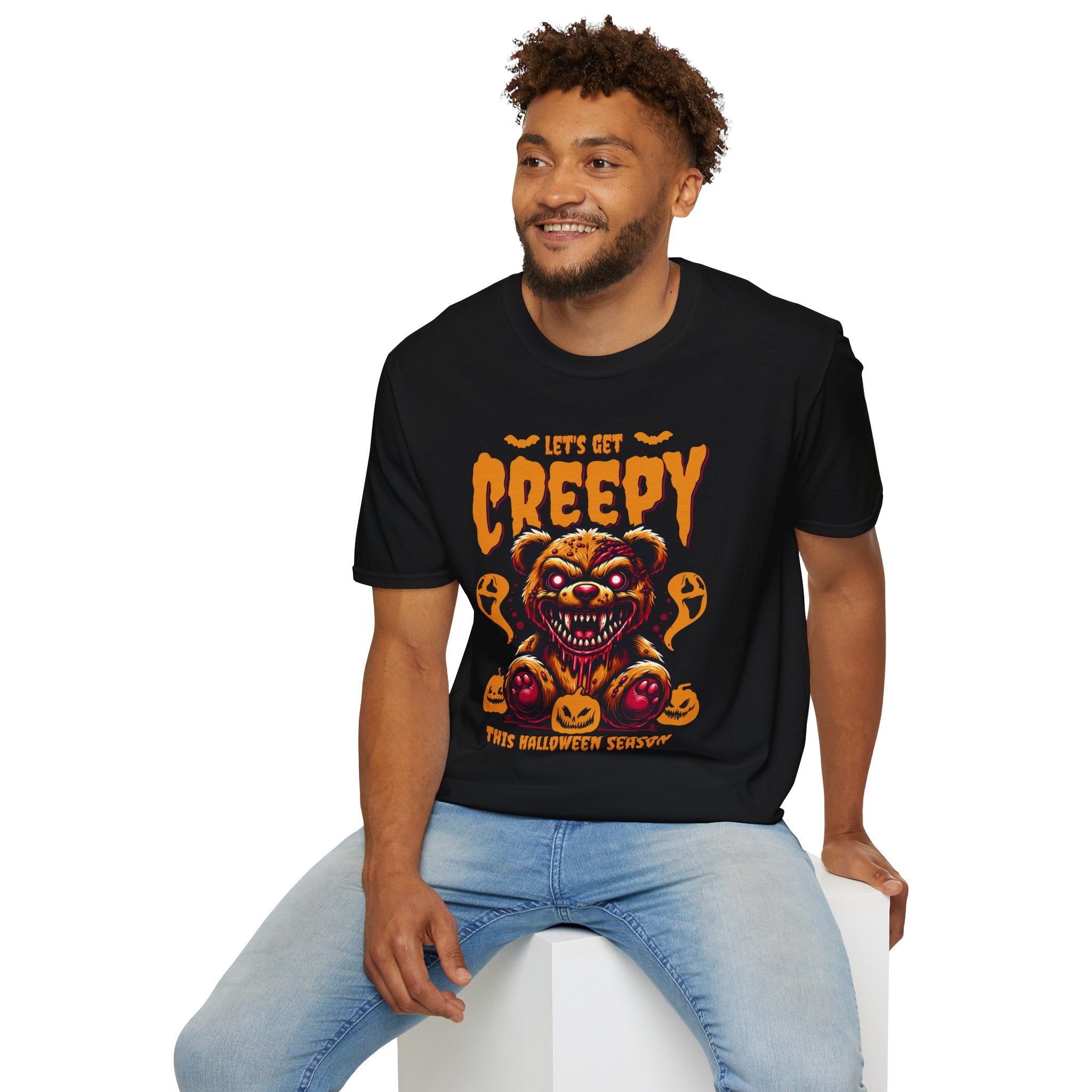 Let's Get Creepy Halloween T-Shirt | Scary Teddy Horror Graphic Tee | Cr8tive Designs