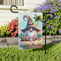 Tropical Paradise Gnome Garden Flag | Beach Gnome Decor | Cr8tive Designs