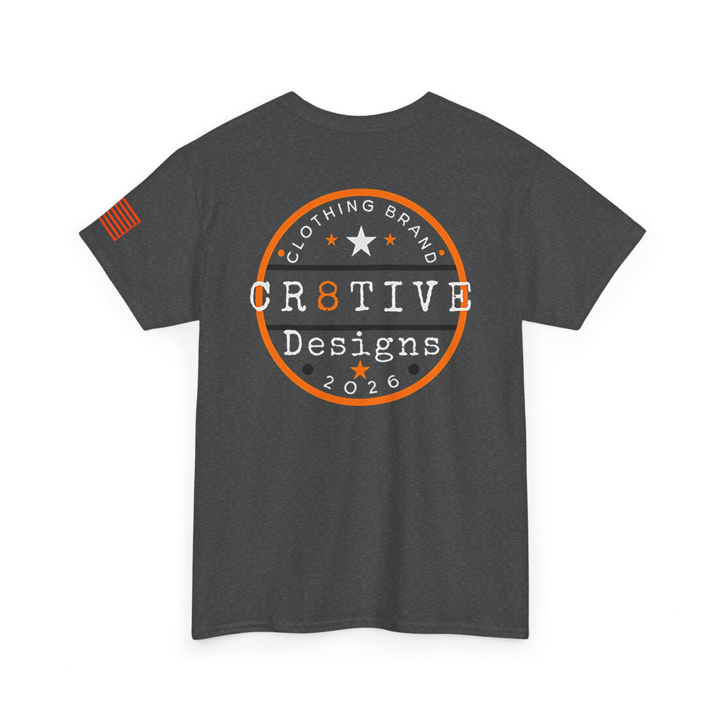 Orange Logo Badge Graphic Tee/Cr8tive Designs