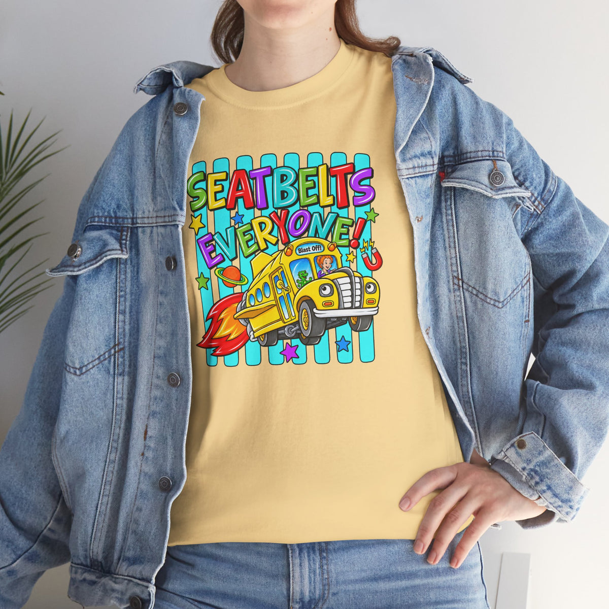Seatbelts Everyone T-Shirt | Retro School Bus Graphic Tee | Cr8tive Designs