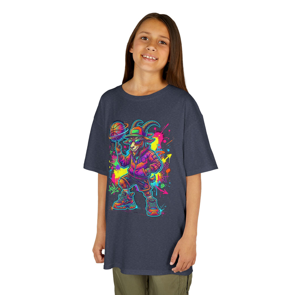 Kids Basketball Player Neon Splash T-Shirt | Cr8tive Designs