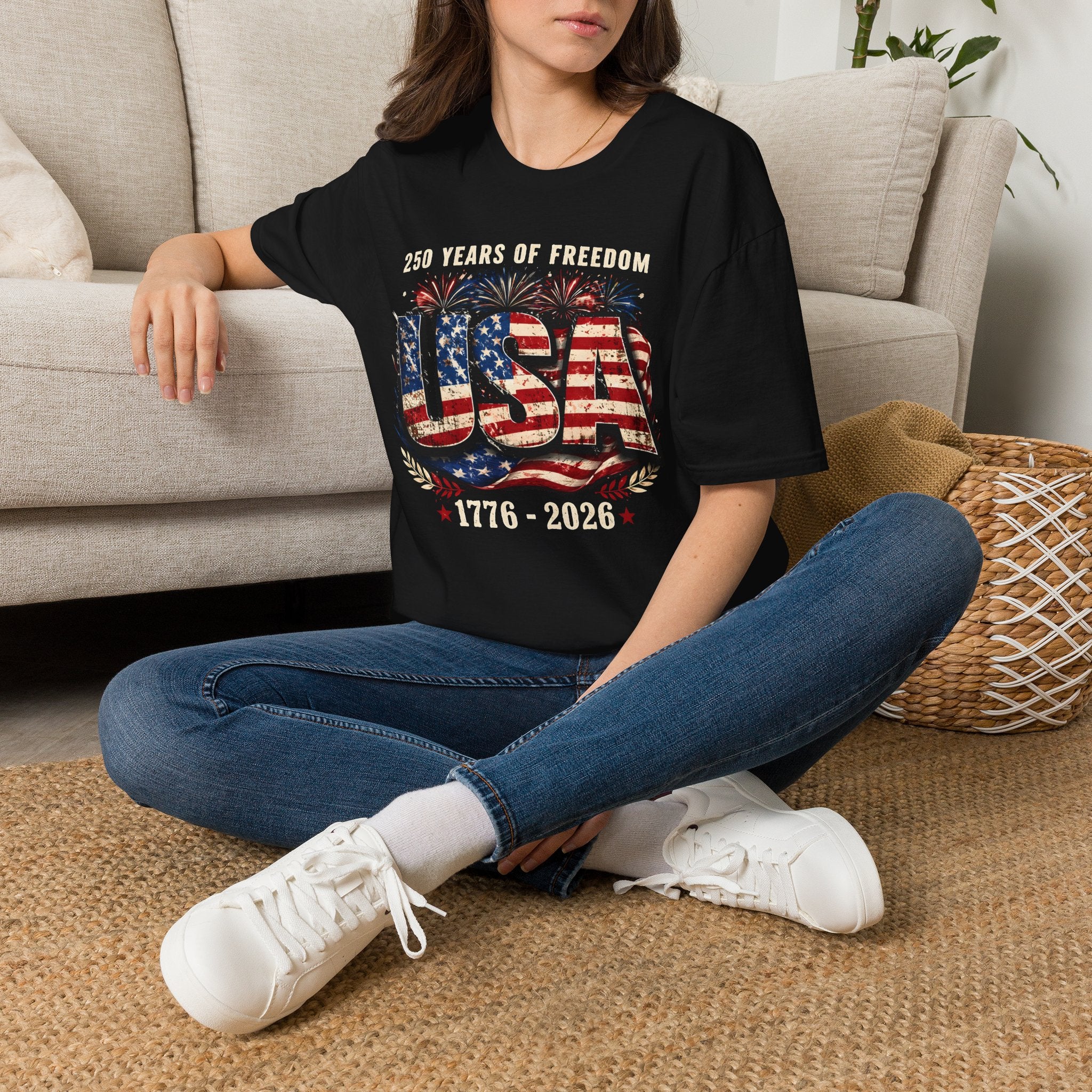 250 Years of Freedom | Rustic Patriotic USA Flag Design | Cr8tive Designs