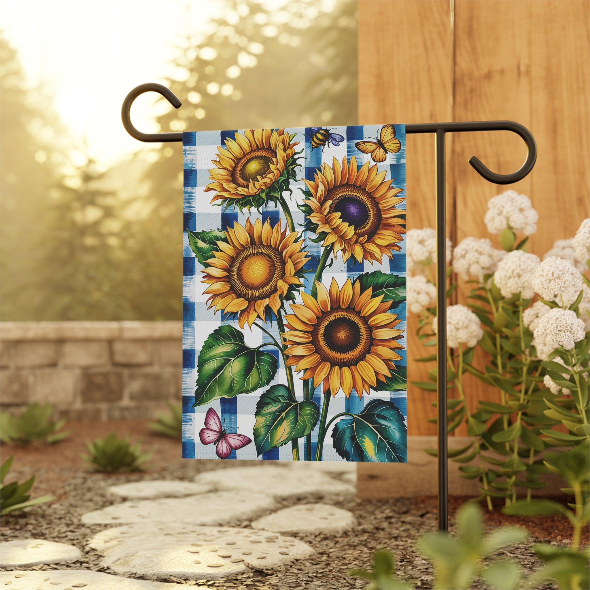 Sunflower Welcome Garden Flag | Farmhouse Floral Yard Decor | Cr8tive Designs