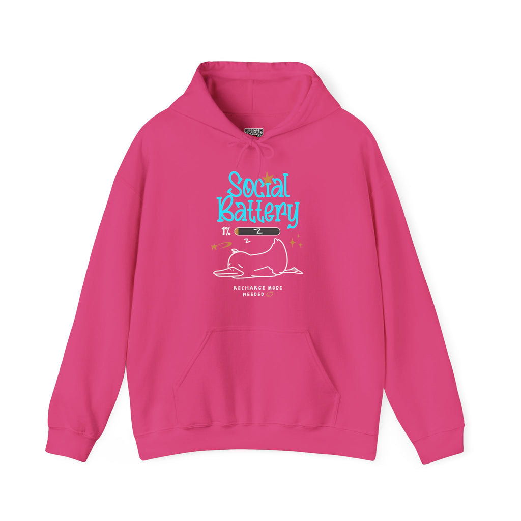 Social Battery 1% | Funny Introvert Hoodie | Cr8tive Designs