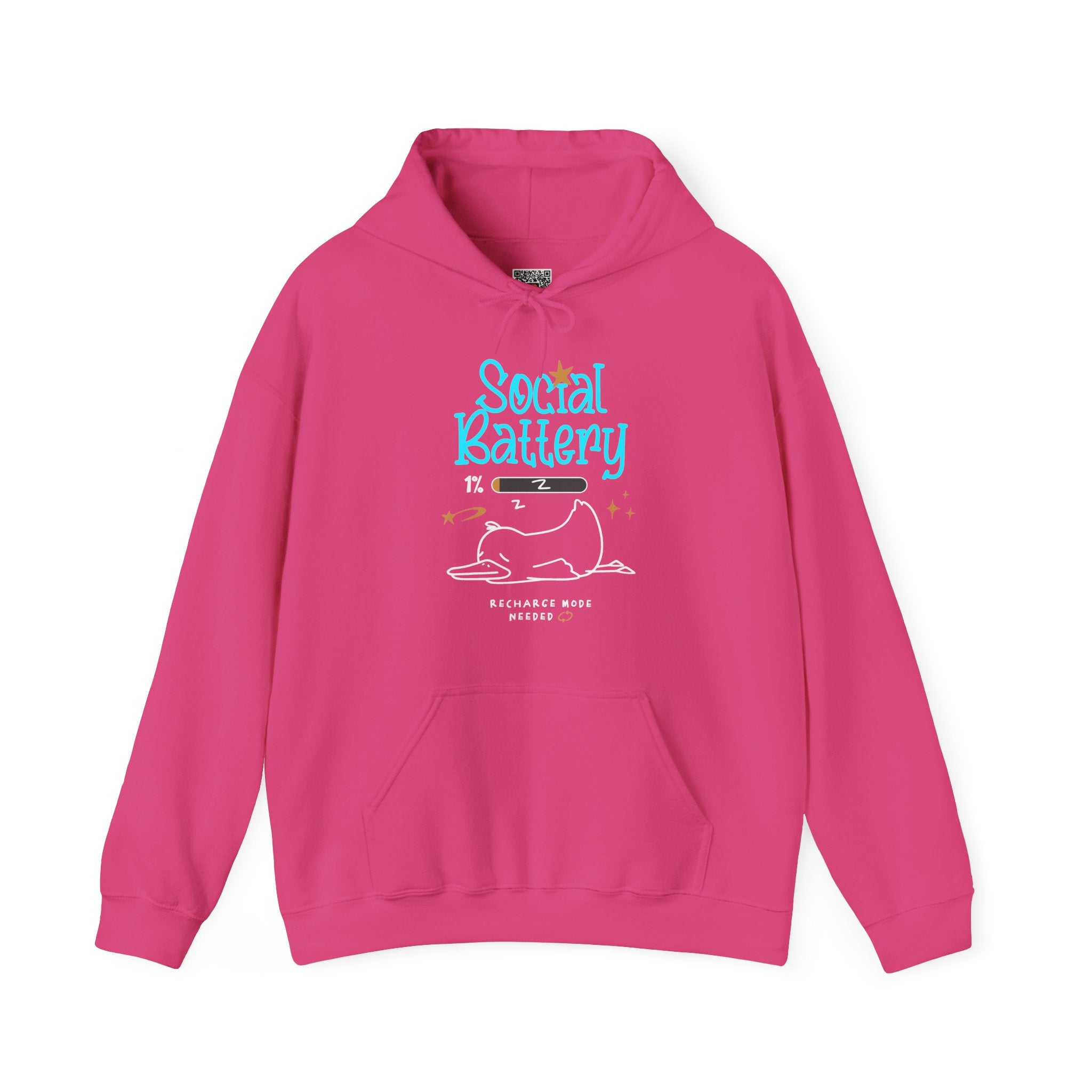 Social Battery 1% | Funny Introvert Hoodie | Cr8tive Designs
