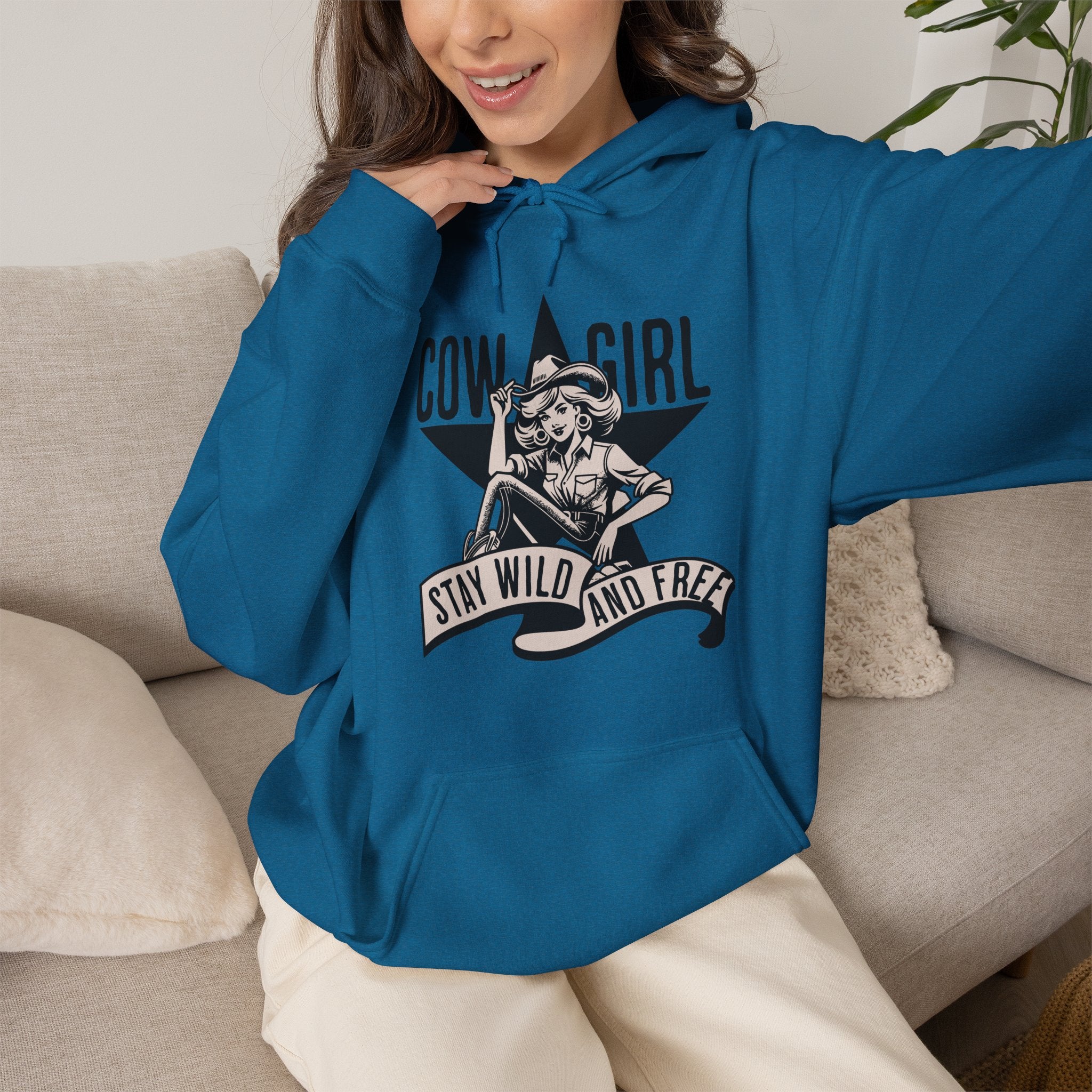 Cowgirl Stay Wild and Free | Vintage Western Hoodie | Cr8tive Designs