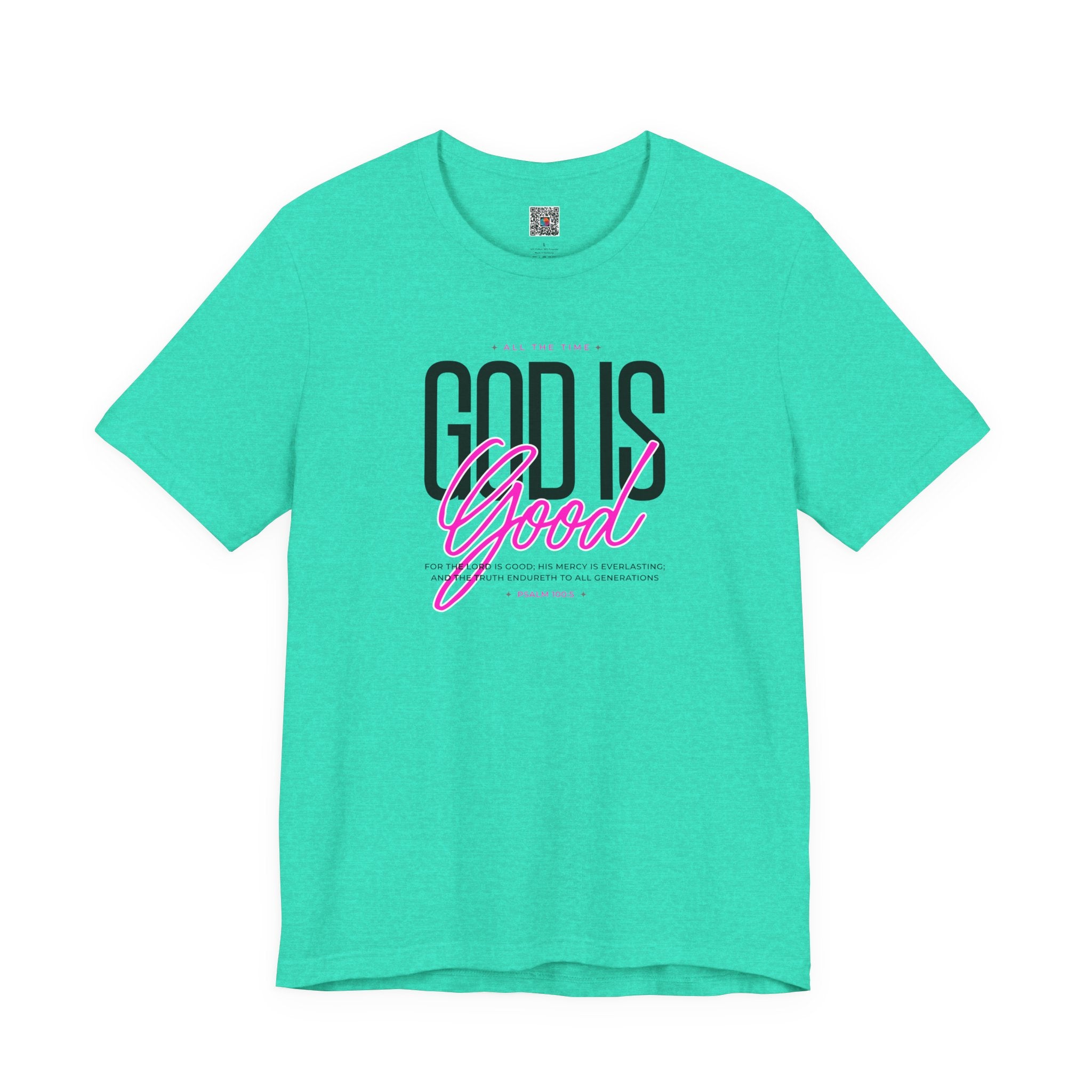 God Is Good T-Shirt | Faith Christian Tee with Pink Script | Cr8tive Designs