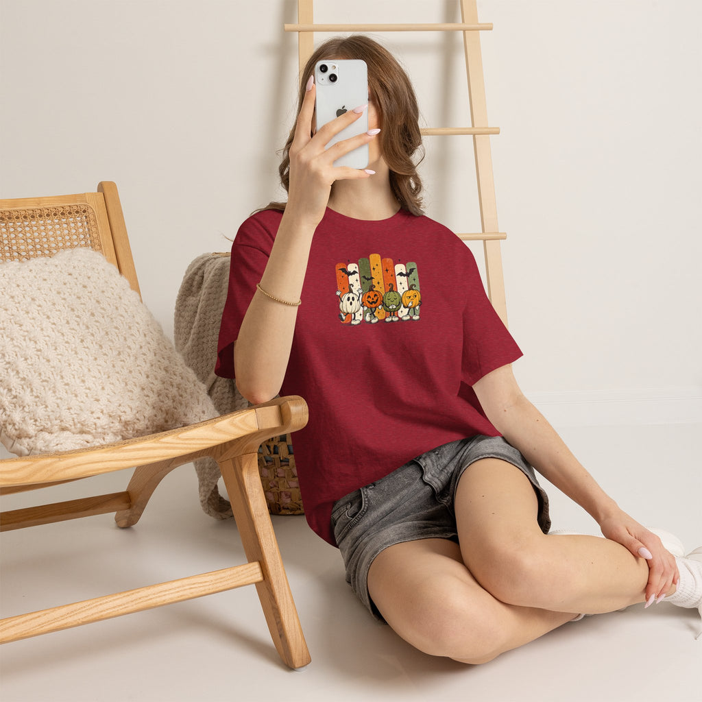 Retro Halloween Characters Tee | Cute Pumpkin Patch Graphic T-Shirt | Cr8tive Designs