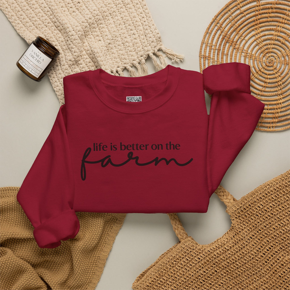 Life Is Better On The Farm Sweatshirt | Rustic Country Crewneck Pullover | Cr8tive Designs