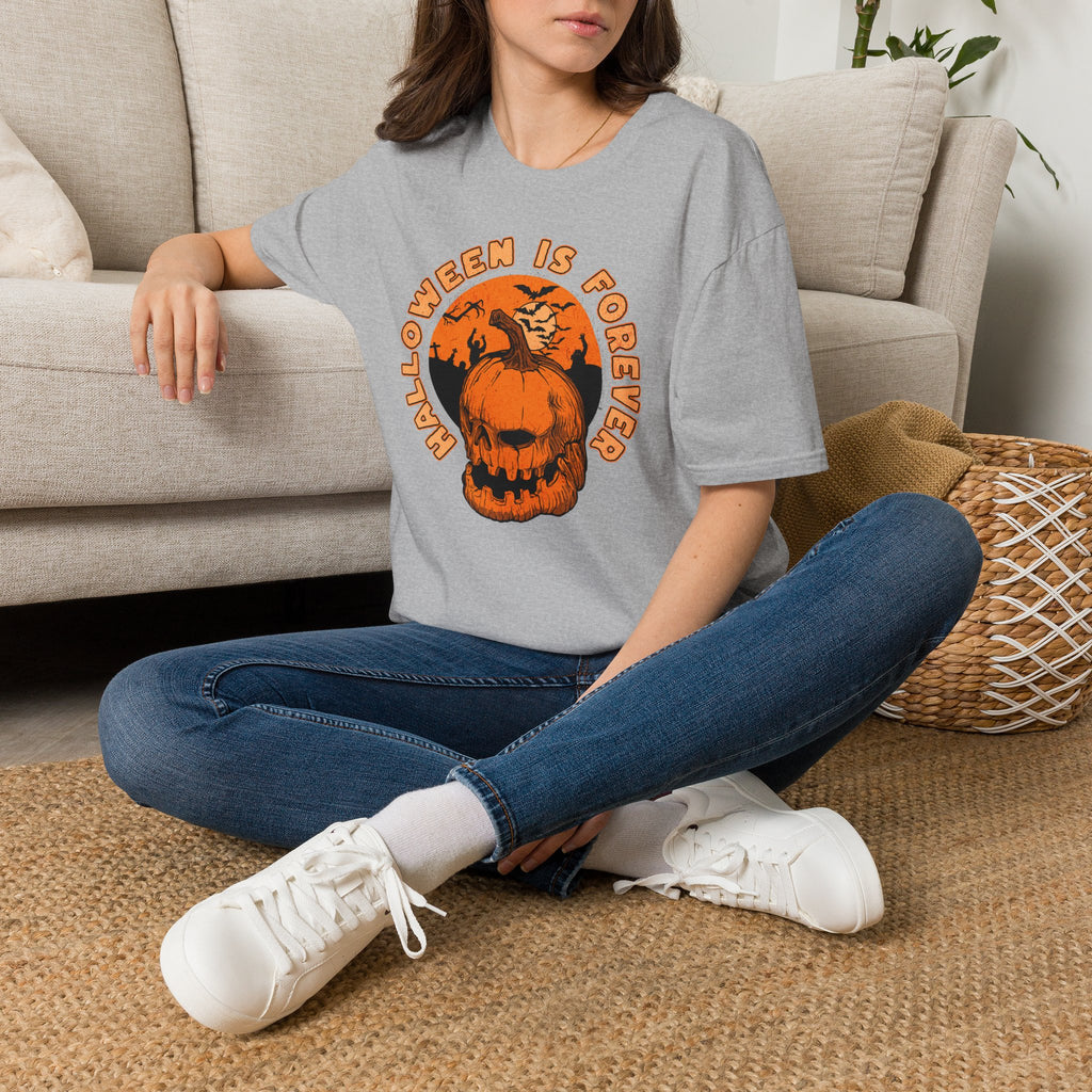 Halloween Is Forever T-Shirt | Vintage Pumpkin & Bats Halloween Tee | Cr8tive Designs