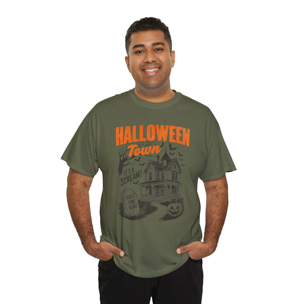 Halloween Town Haunted House Graphic T-Shirt | Spooky Season Vintage Halloween Tee | Cr8tive Designs