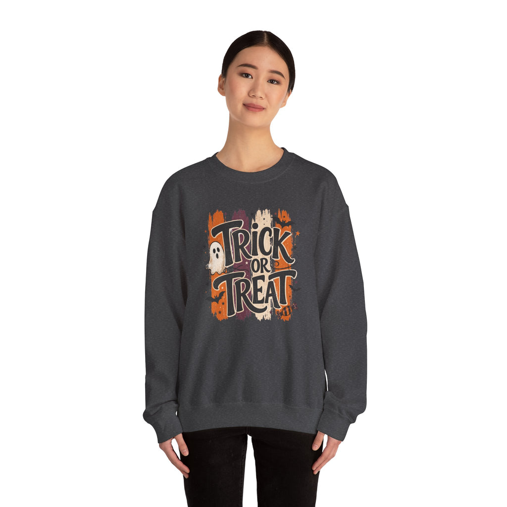 Trick or Treat Sweatshirt | Retro Halloween Ghost Graphic Crewneck | Cr8tive Designs