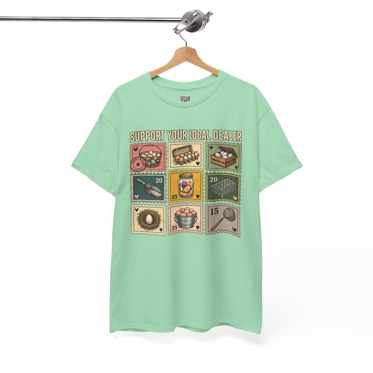 Support Your Local Dealer Fresh Eggs T-Shirt | Funny Chicken Farm Graphic Tee | Cr8tive Designs