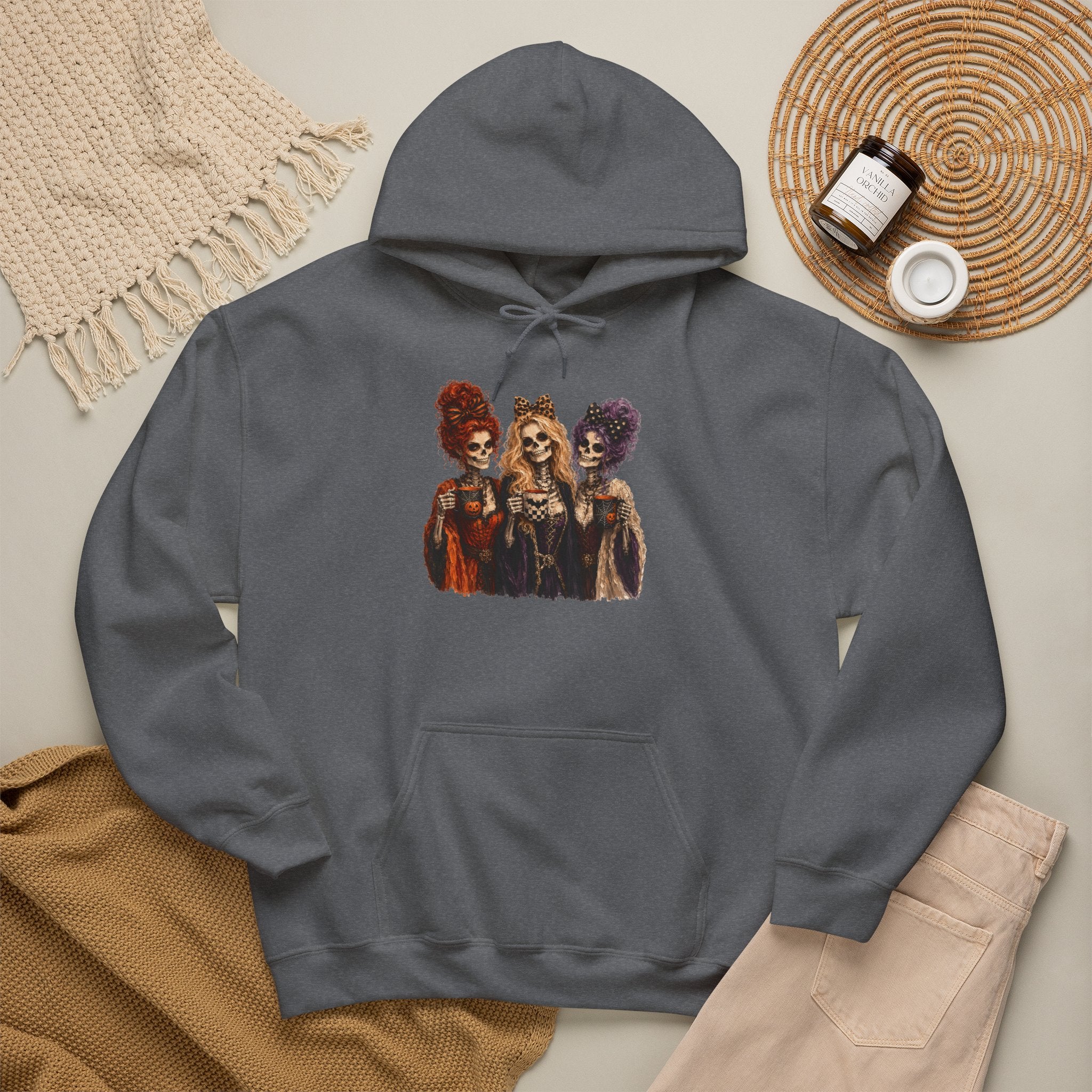 Skeleton Witch Sisters Graphic Hoodie | Cr8tive Designs