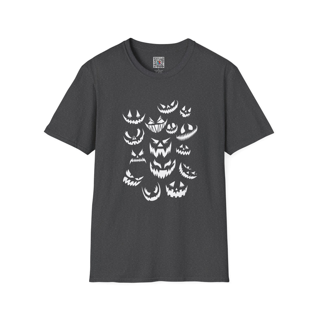 Halloween Jack-O'-Lantern Faces T-Shirt | Spooky Pumpkin Smile Tee | Cr8tive Designs