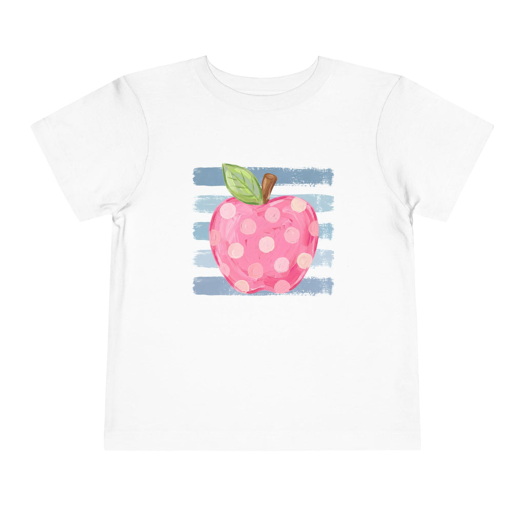 Pink Polka Dot Apple Toddler Tee | Back to School T-Shirt | Cr8tive Designs