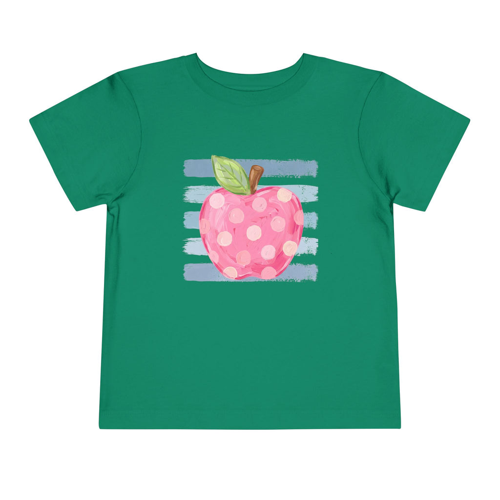 Pink Polka Dot Apple Toddler Tee | Back to School T-Shirt | Cr8tive Designs