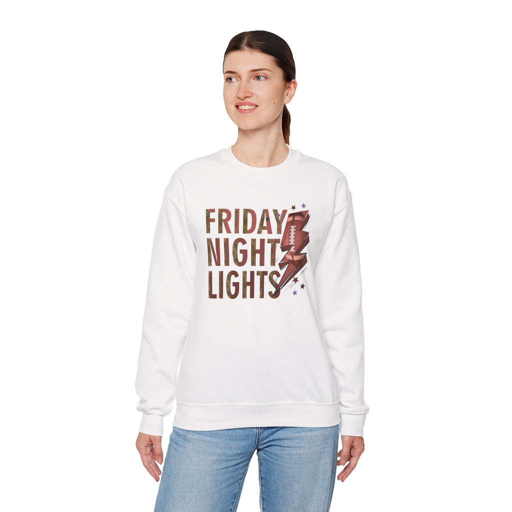 Friday Night Lights Sweatshirt | Leopard Football Lightning Bolt Crewneck | Cr8tive Designs