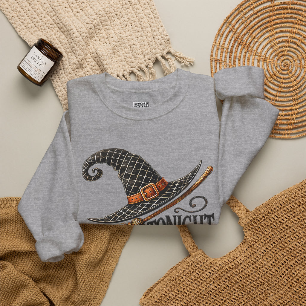 "Tonight We Fly" Witch Broom Sweatshirt | Vintage Halloween Crewneck | Cr8tive Designs
