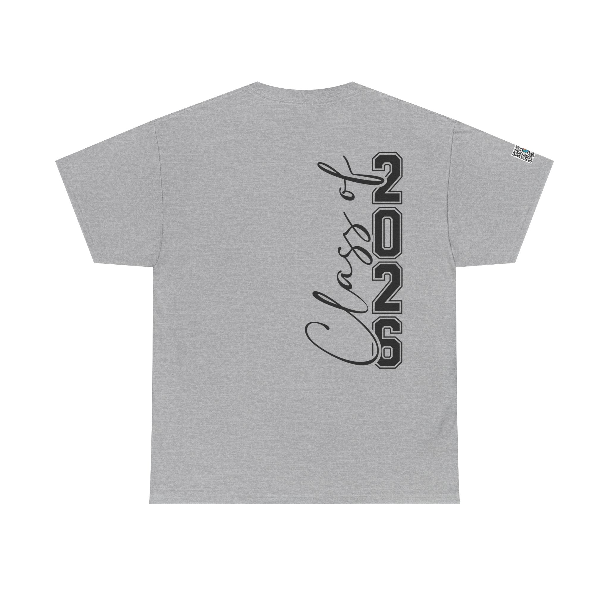Senior 2026 Script Back T-Shirt | Vertical Graduation Tee | Trendy Senior Shirt | Unisex Fit | Cr8tive Designs