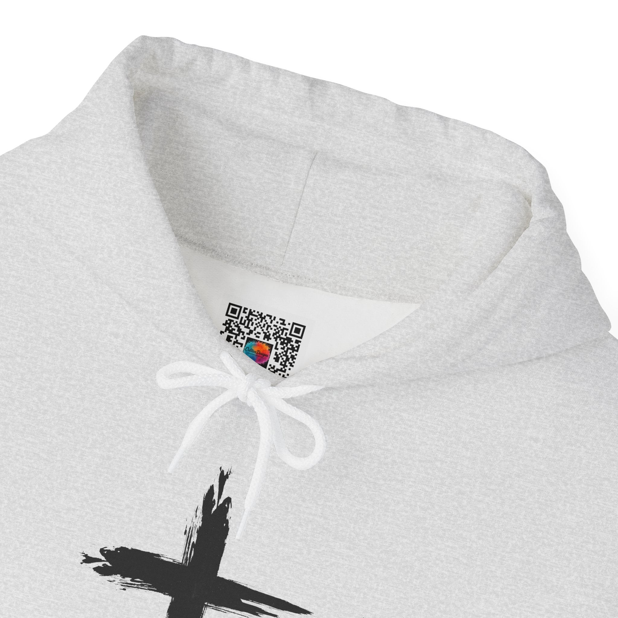 Cross Brushstroke Hoodie – Minimalist Christian Faith Pullover