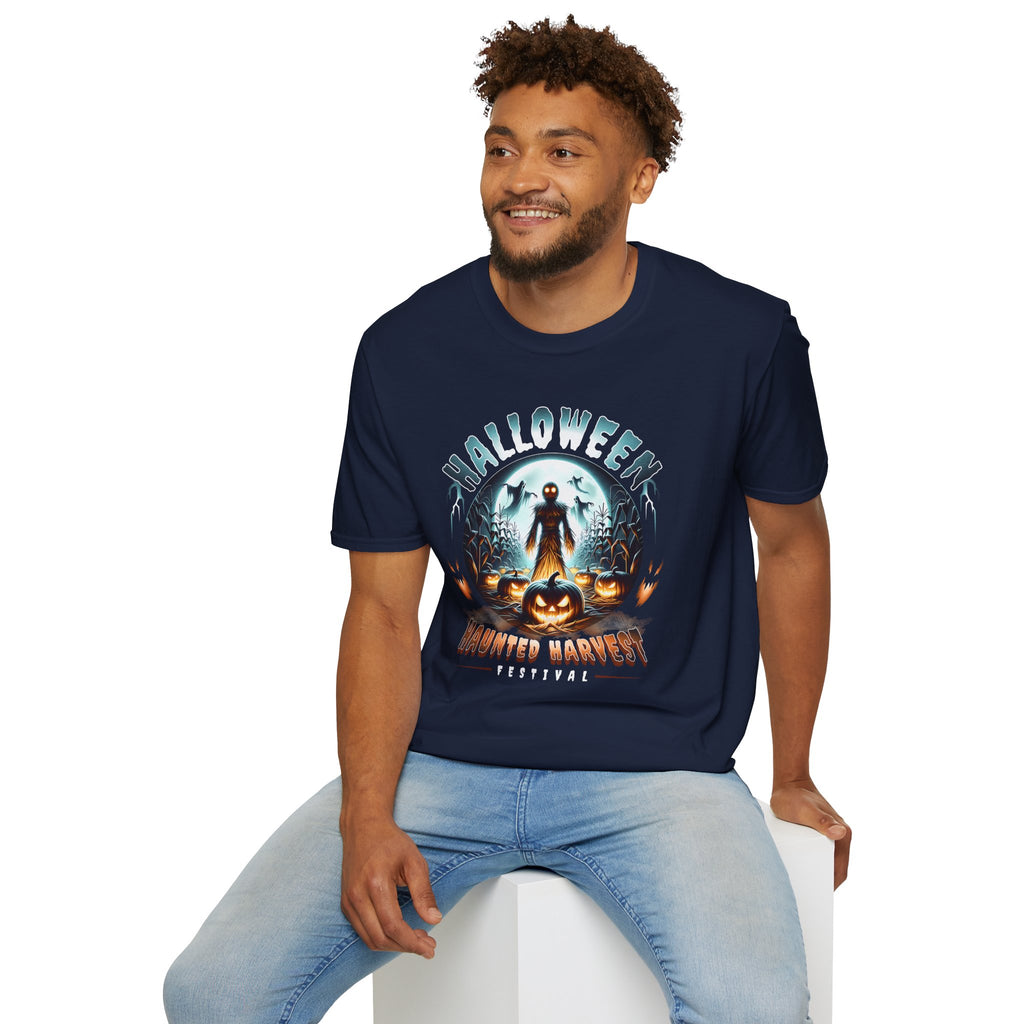 Halloween Scarecrow T‑Shirt | Creepy Pumpkin & Crows Graphic Tee | Cr8tive Designs
