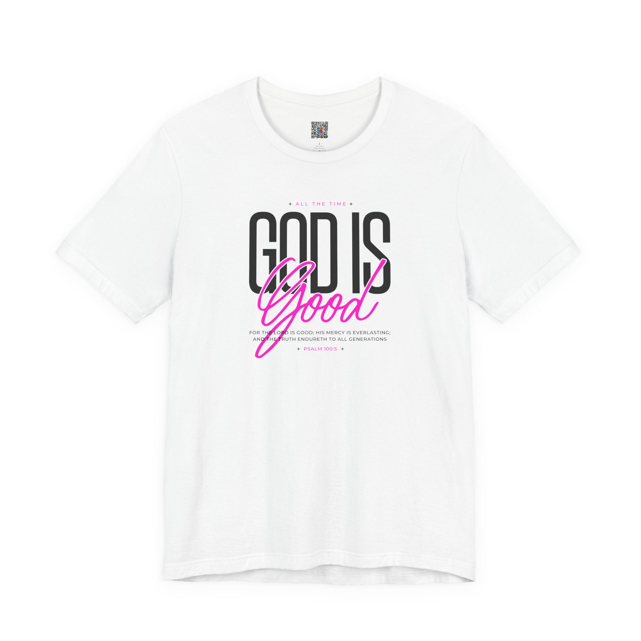 God Is Good T-Shirt | Faith Christian Tee with Pink Script | Cr8tive Designs