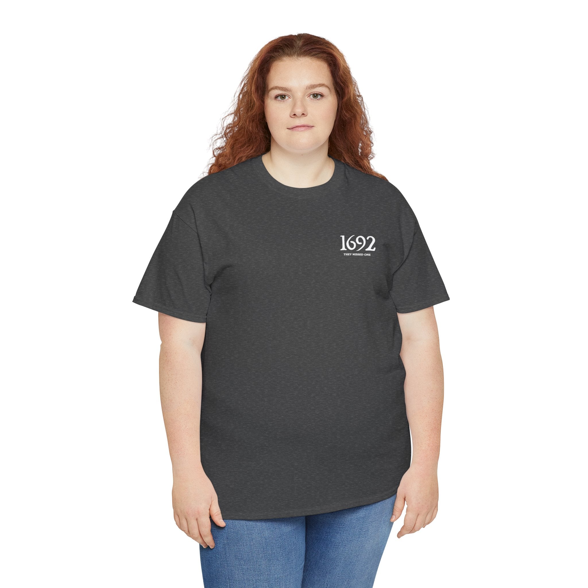 1692 They Missed One | Salem Witch Trials Pocket Graphic | Vintage Halloween T-Shirt | Cr8tive Designs