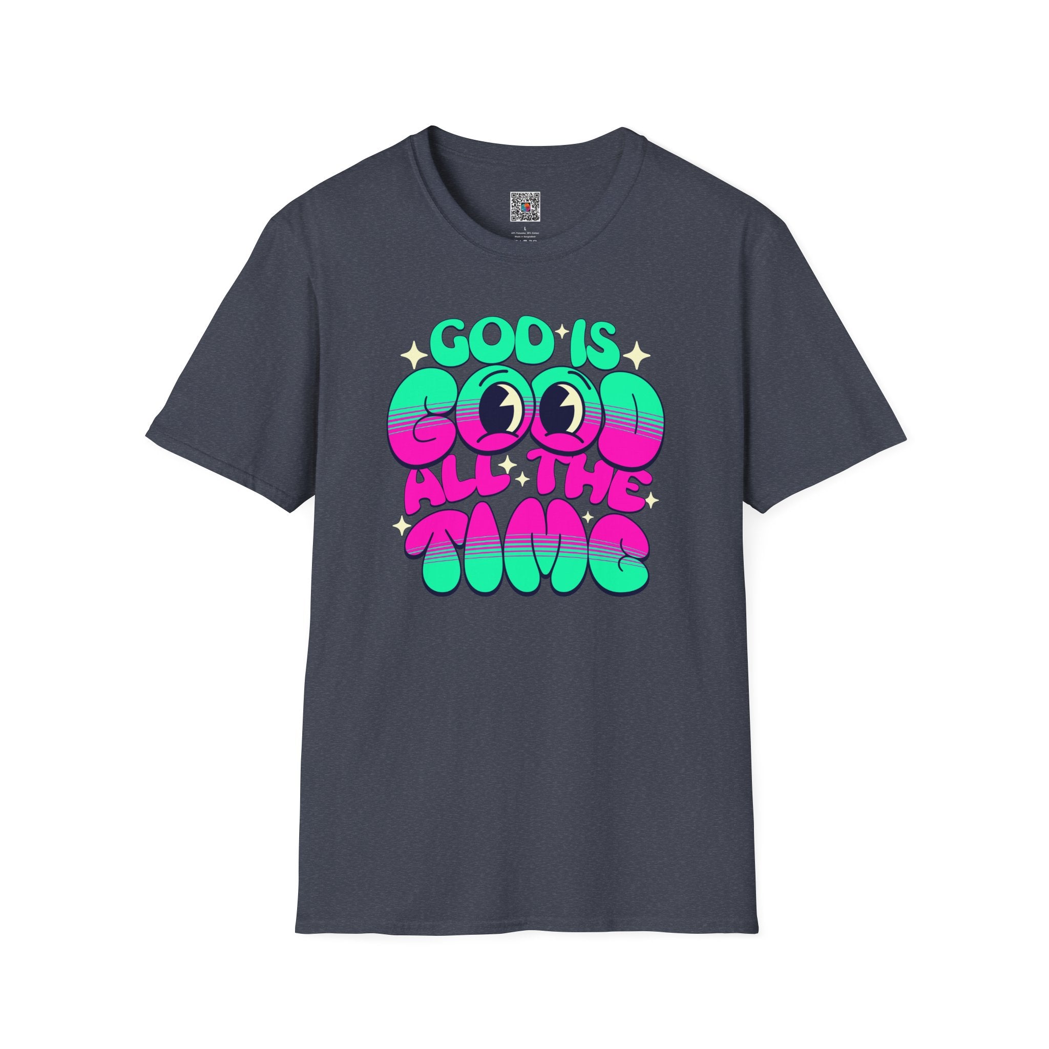 God Is Good All The Time T-Shirt | Retro Neon Faith Graphic Tee | Cr8tive Designs