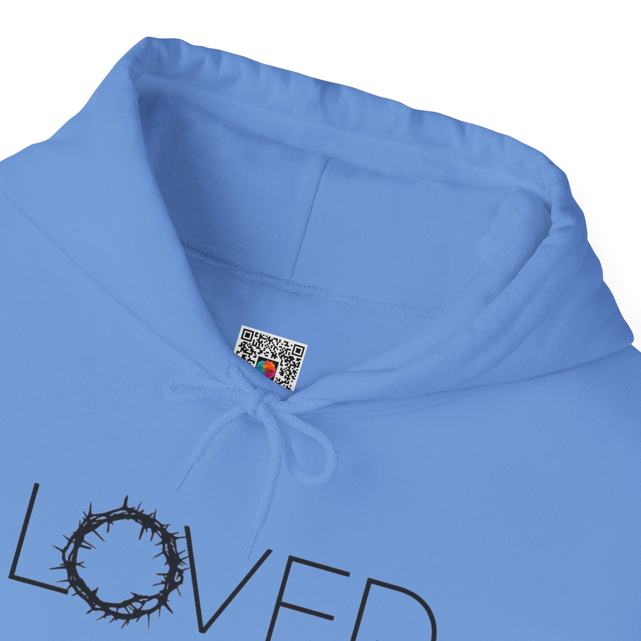 Loved Wreath Hoodie — "LOVED" Minimal Script Pullover/Cr8tive Designs