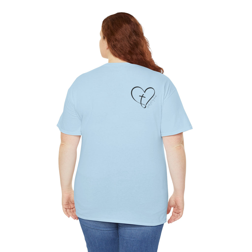 Heart & Cross Tee — Minimal Faith Graphic T-Shirt