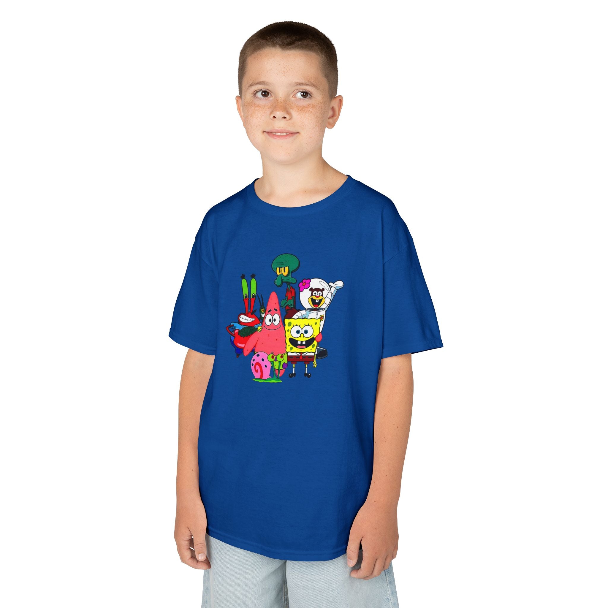 SpongeBob & Friends Youth Tee | Colorful Bikini Bottom Character T-Shirt | Cr8tive Designs