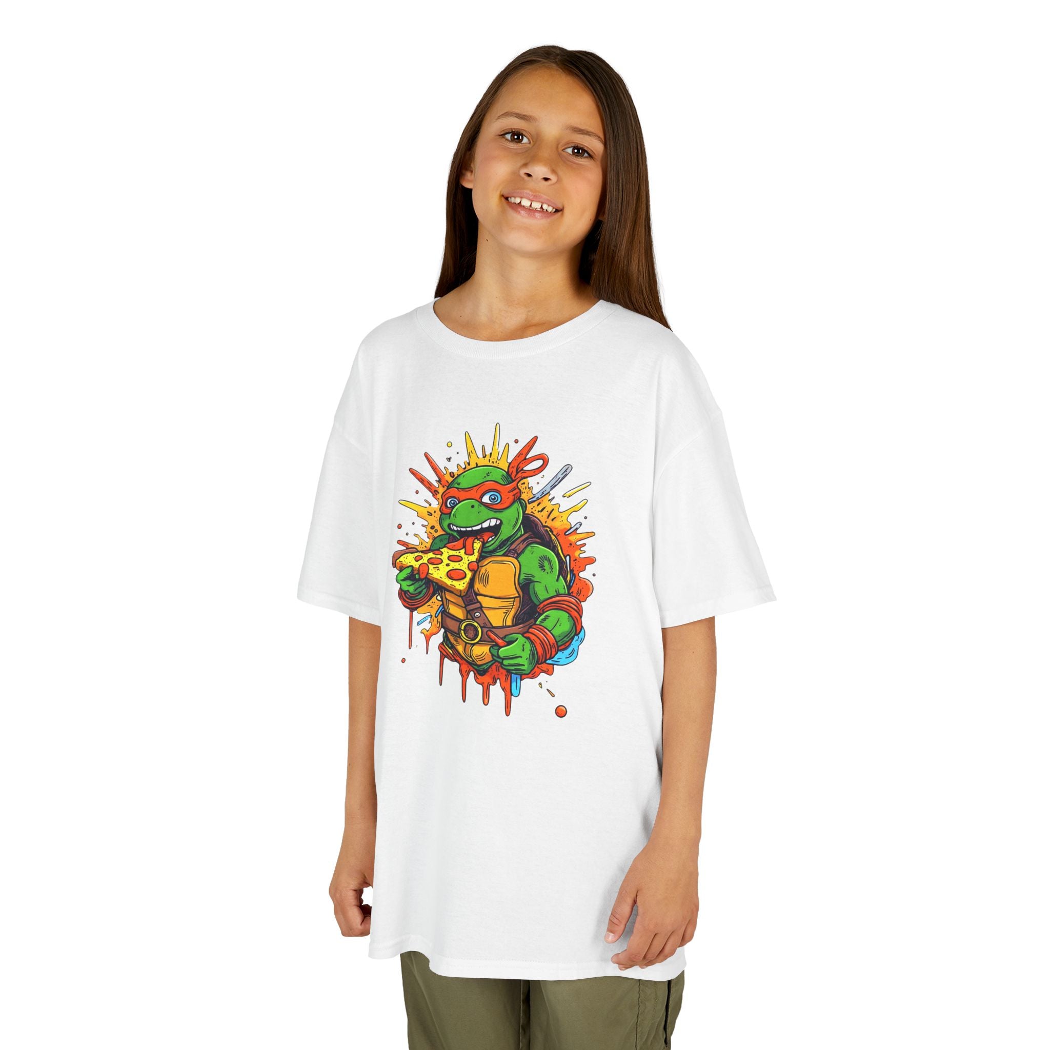 Pizza-Loving Ninja Turtle Youth Tee | Colorful Comic-Inspired T-Shirt | Cr8tive Designs