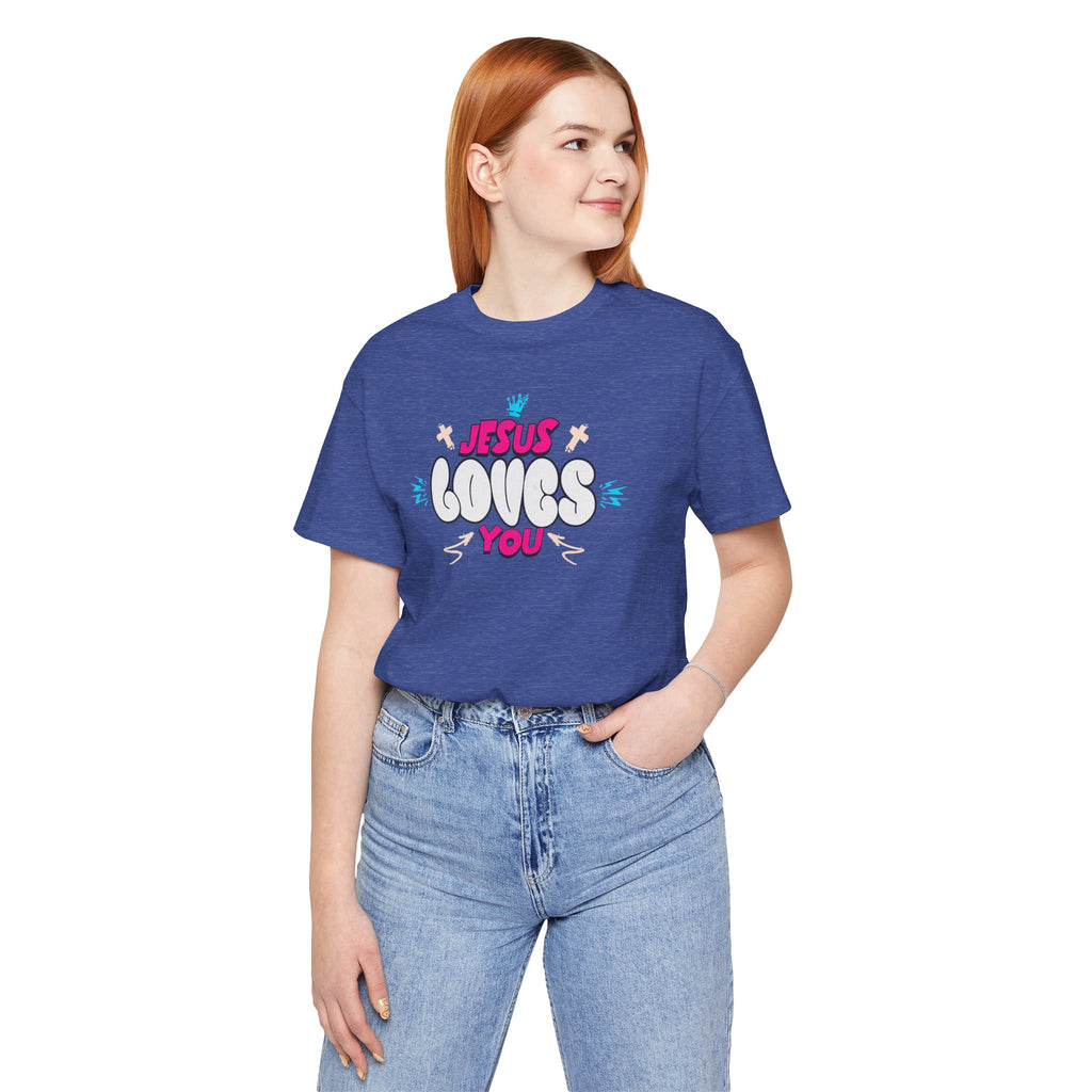 Jesus Loves You Graphic Tee — Cute Pastel Faith T-Shirt| Cr8tive Designs