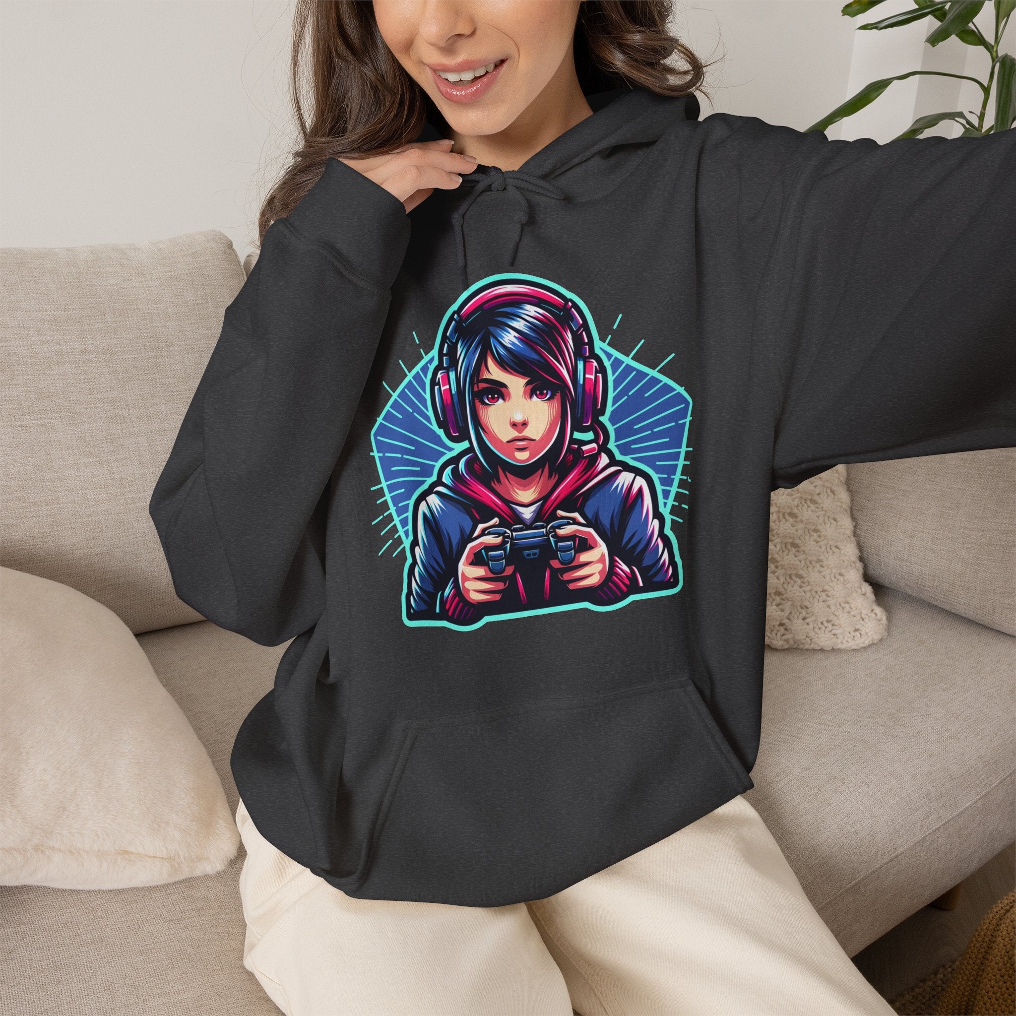 Gamer Girl | Neon Gaming Hoodie | Cr8tive Designs