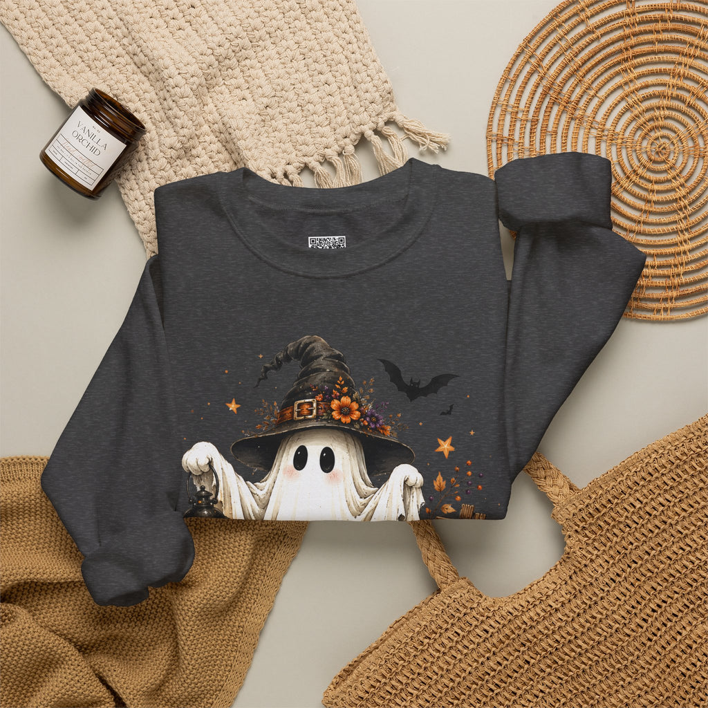 Witch Hat Ghost Sweatshirt | Vintage Halloween Spooky Season Crewneck | Cr8tive Designs