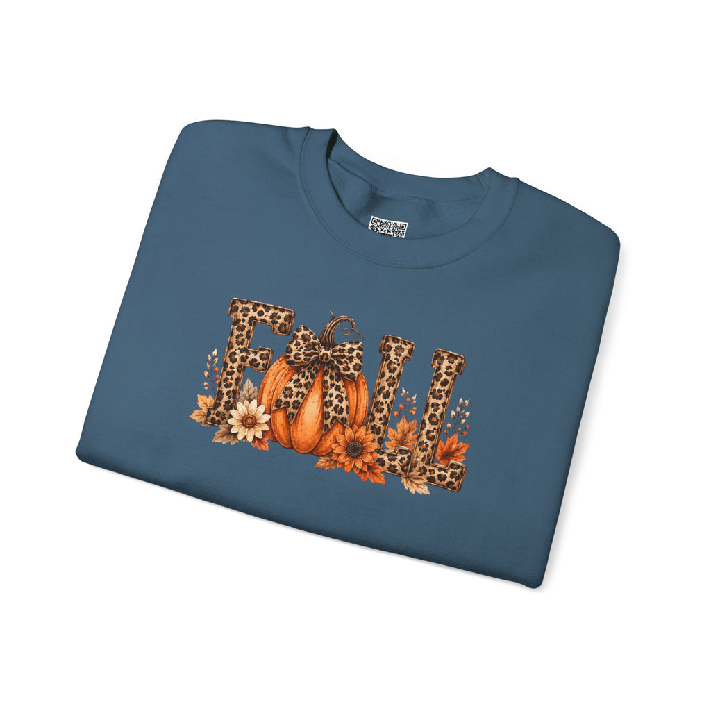 Leopard Fall Pumpkin Sweatshirt | Floral Autumn Lettering Crewneck | Cr8tive Designs