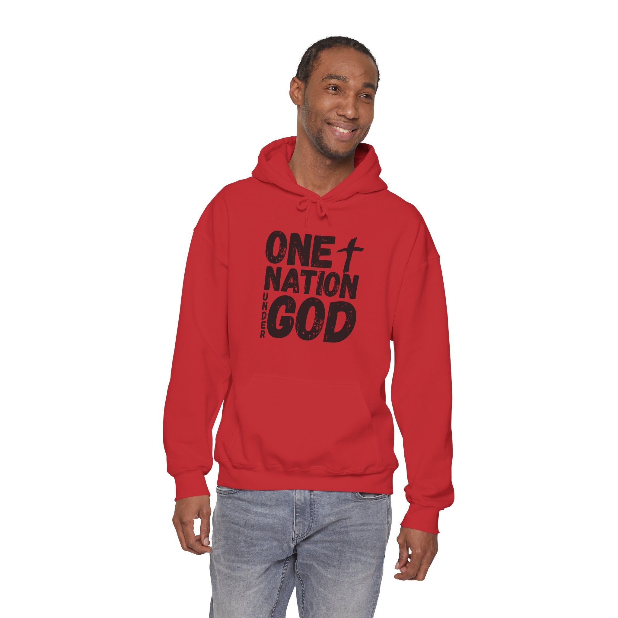 One Nation Under God Hoodie — Patriotic Christian Graphic Sweatshirt