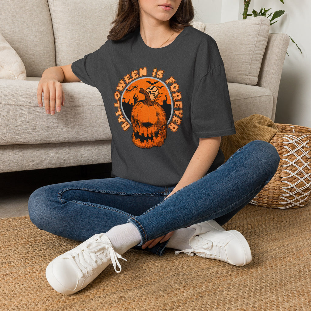 Halloween Is Forever T-Shirt | Vintage Pumpkin & Bats Halloween Tee | Cr8tive Designs