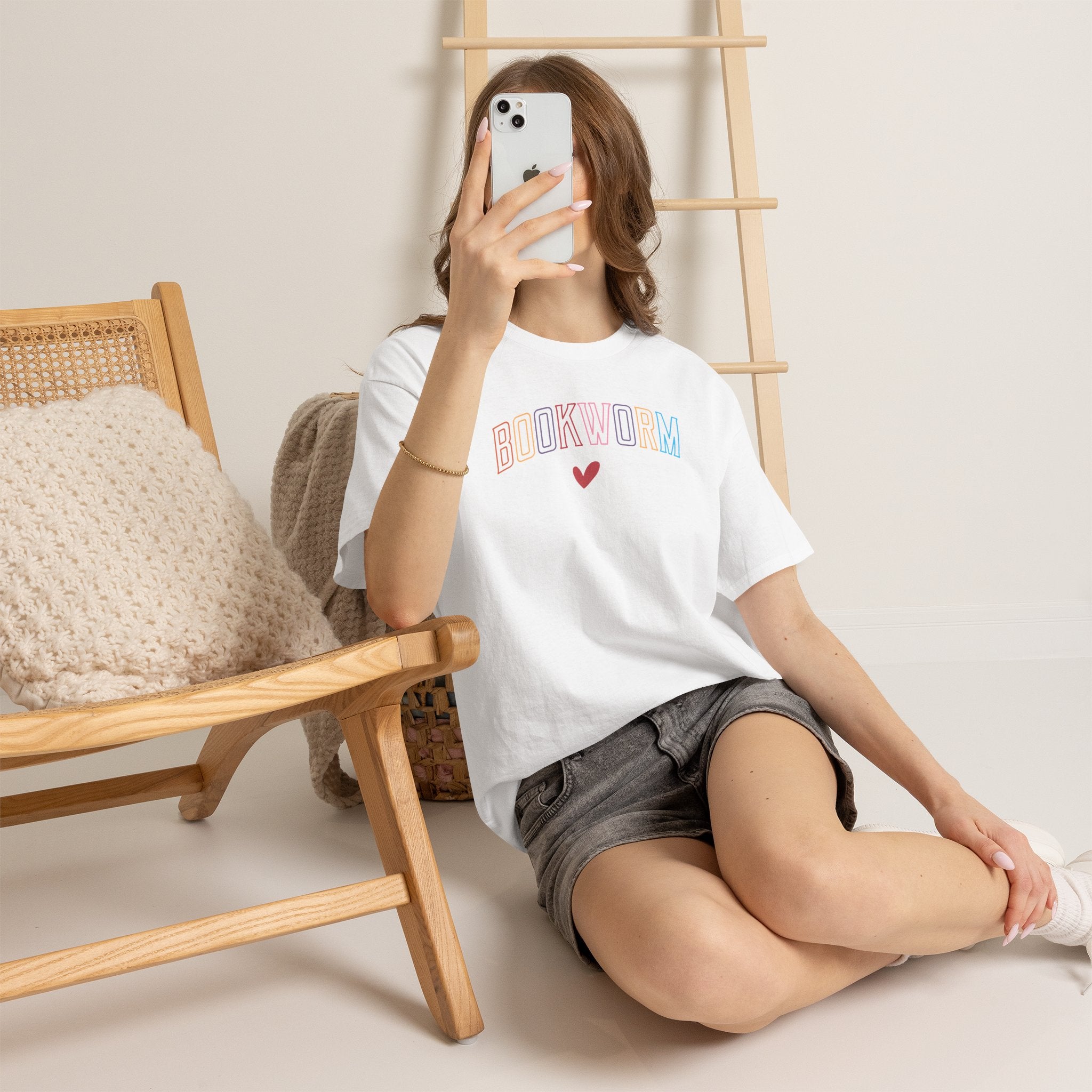 Bookworm Varsity Graphic Tee | Colorful Book Lover T-Shirt | Cr8tive Designs