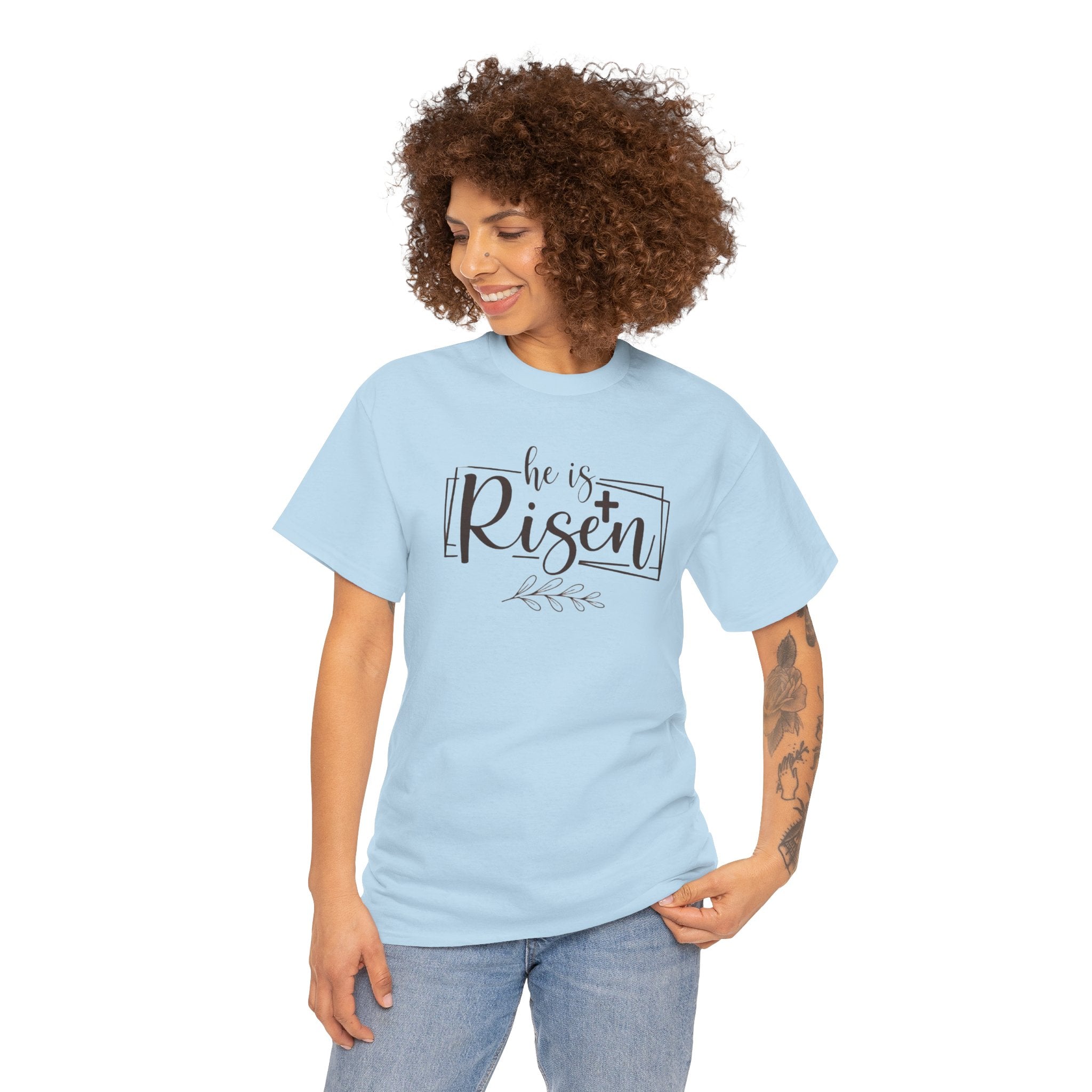 He Is Risen T-Shirt — Easter Christian Faith Tee