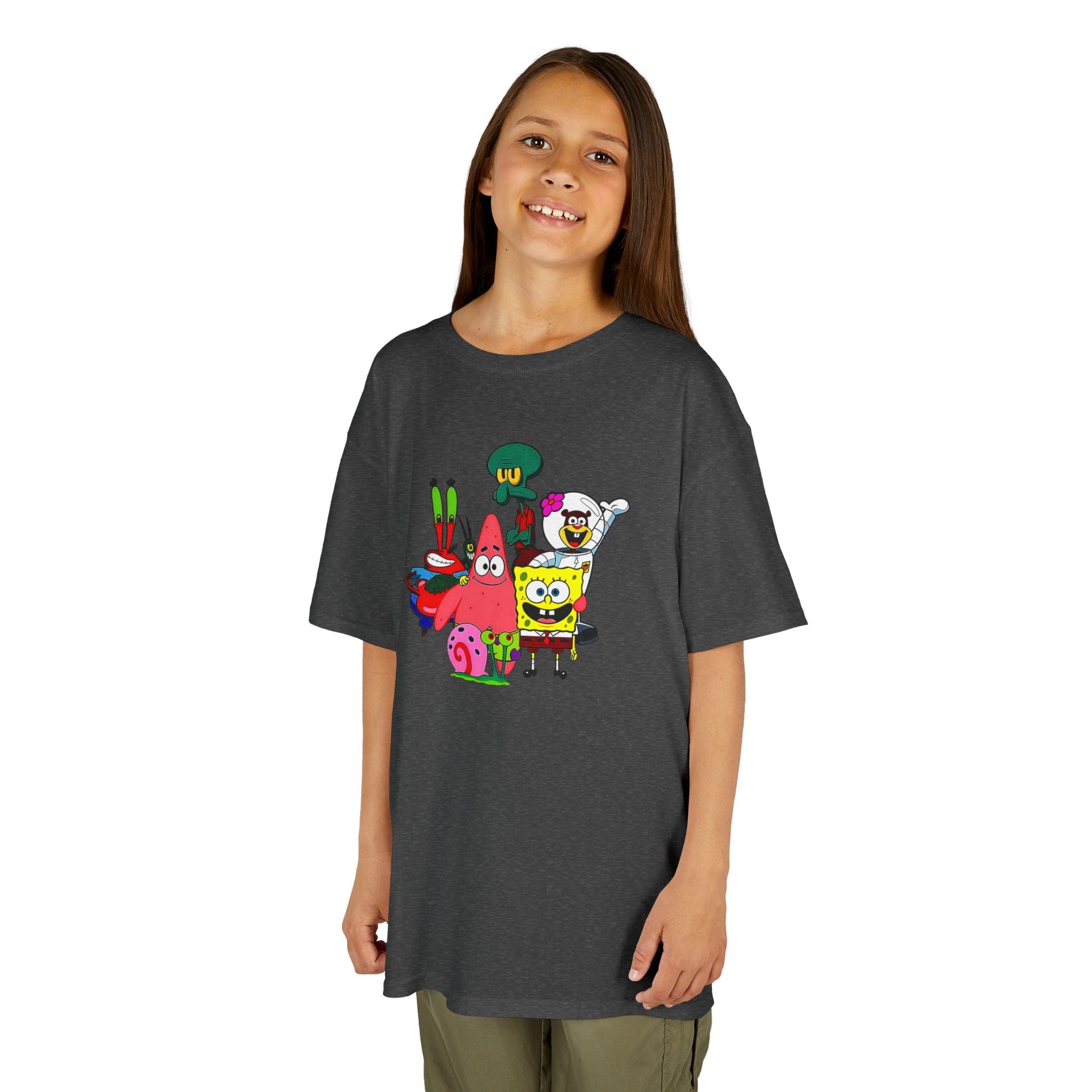 SpongeBob & Friends Youth Tee | Colorful Bikini Bottom Character T-Shirt | Cr8tive Designs