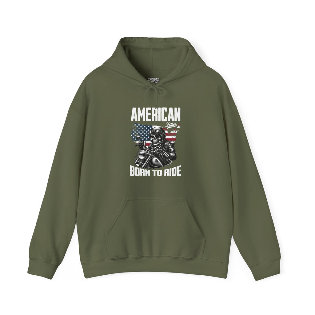 American Born to Ride Hoodie | Patriotic Motorcycle Biker Design | Cr8tive Designs
