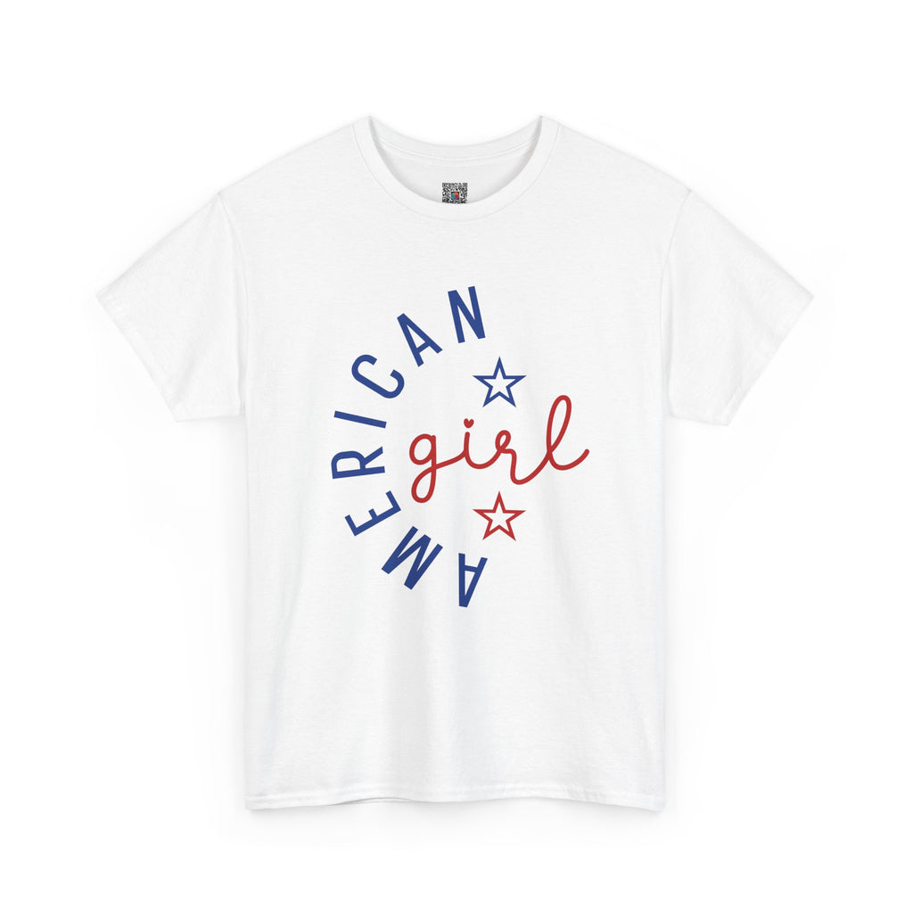American Girl T-Shirt | Patriotic Red & Blue Star Tee| Cr8tive Designs