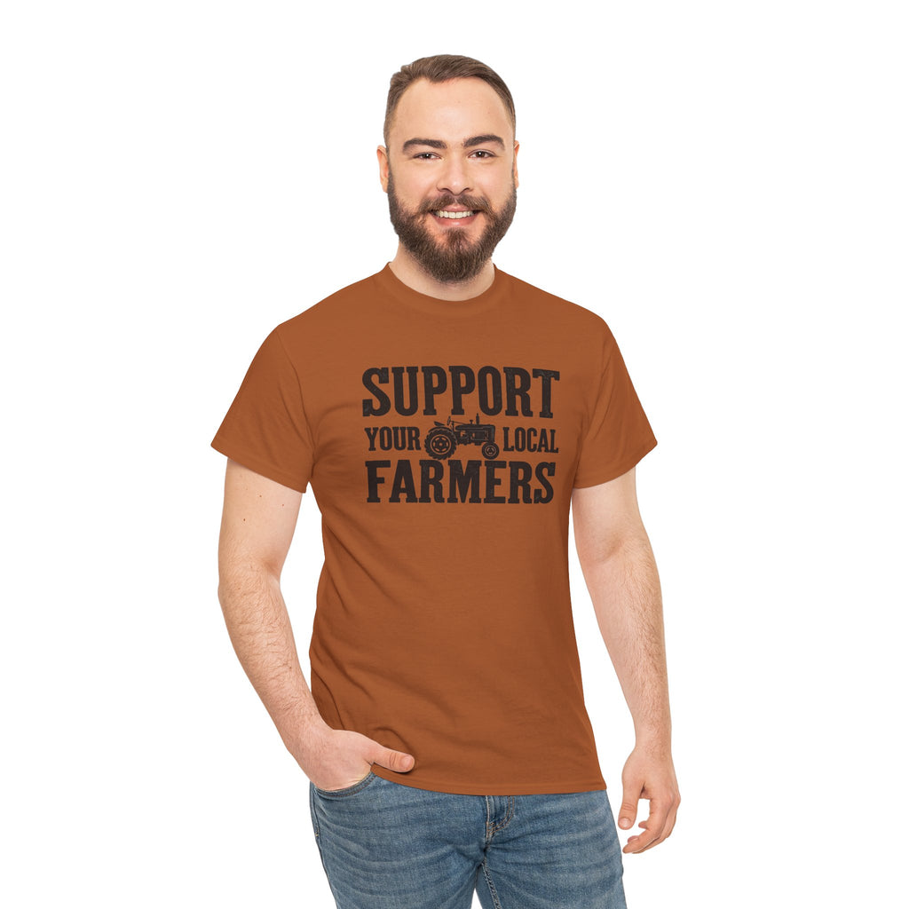 Support Your Local Farmers T-Shirt | Rustic Tractor Agriculture Graphic Tee | Cr8tive Designs