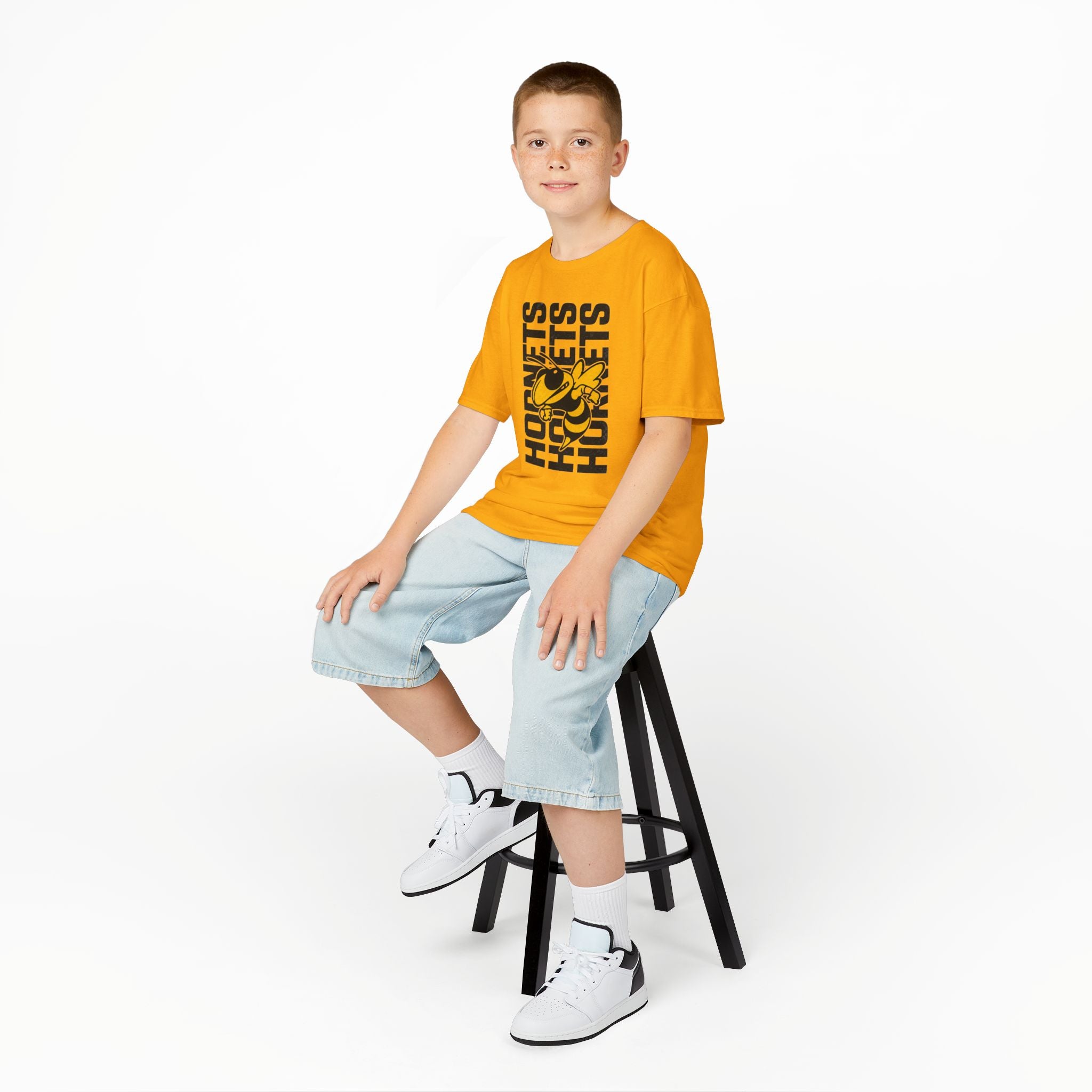 Vertical Hornets Mascot Youth T-Shirt | School Spirit Mascot Tee | Cr8tive Designs