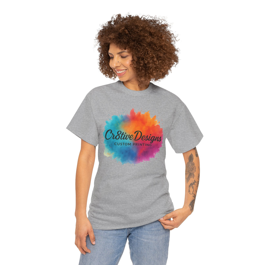 Watercolor Splash T‑Shirt — "Cr8tive Designs" Custom Printing Logo Tee