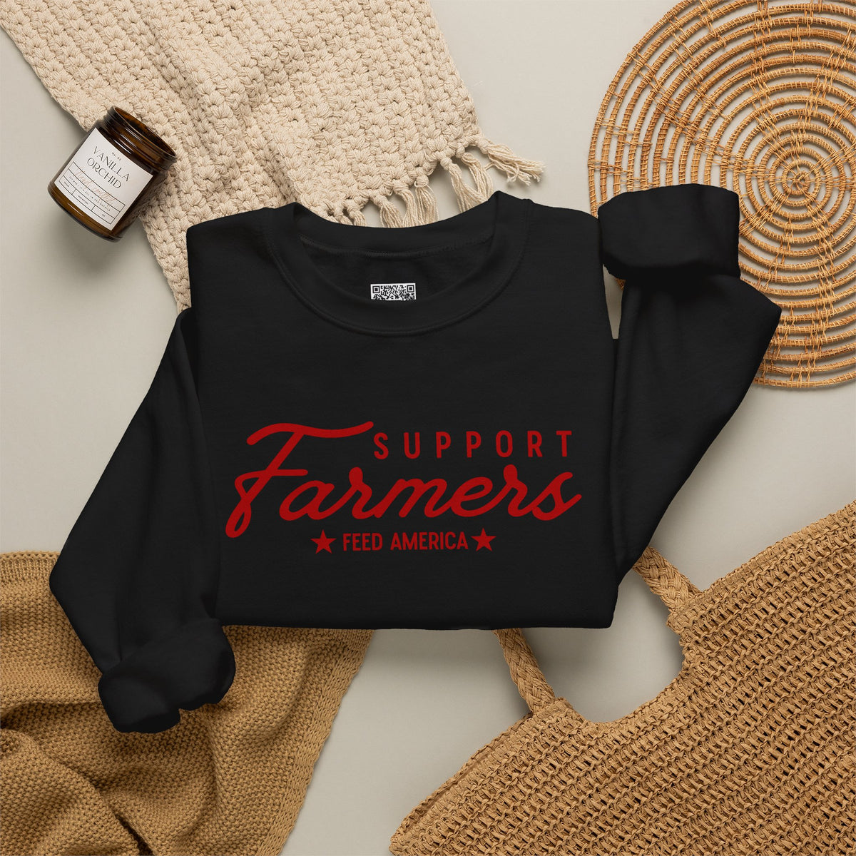 Support Farmers Feed America Sweatshirt | Patriotic Agriculture Crewneck | Cr8tive Designs