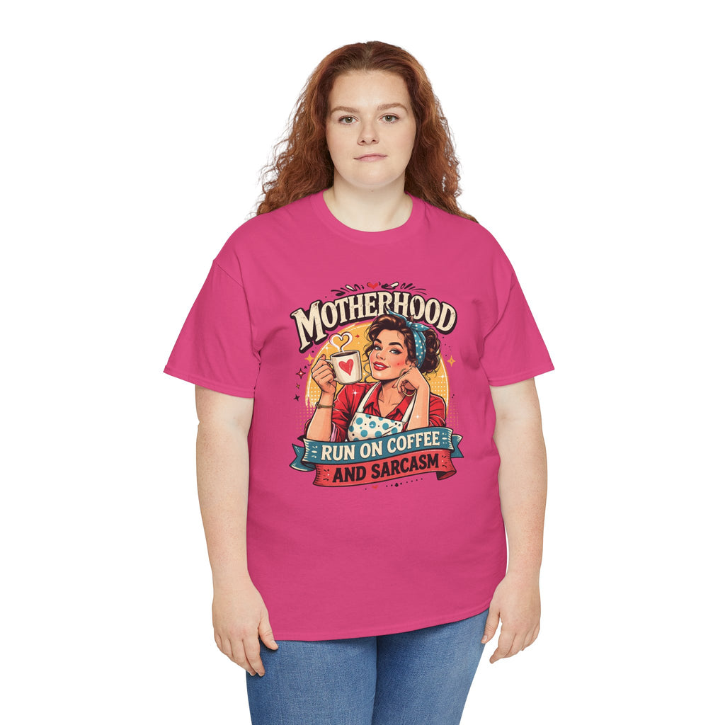 Funny Mom Life Graphic Tee | Motherhood Coffee & Sarcasm Shirt | Retro Mom Shirt | Cr8tive Designs