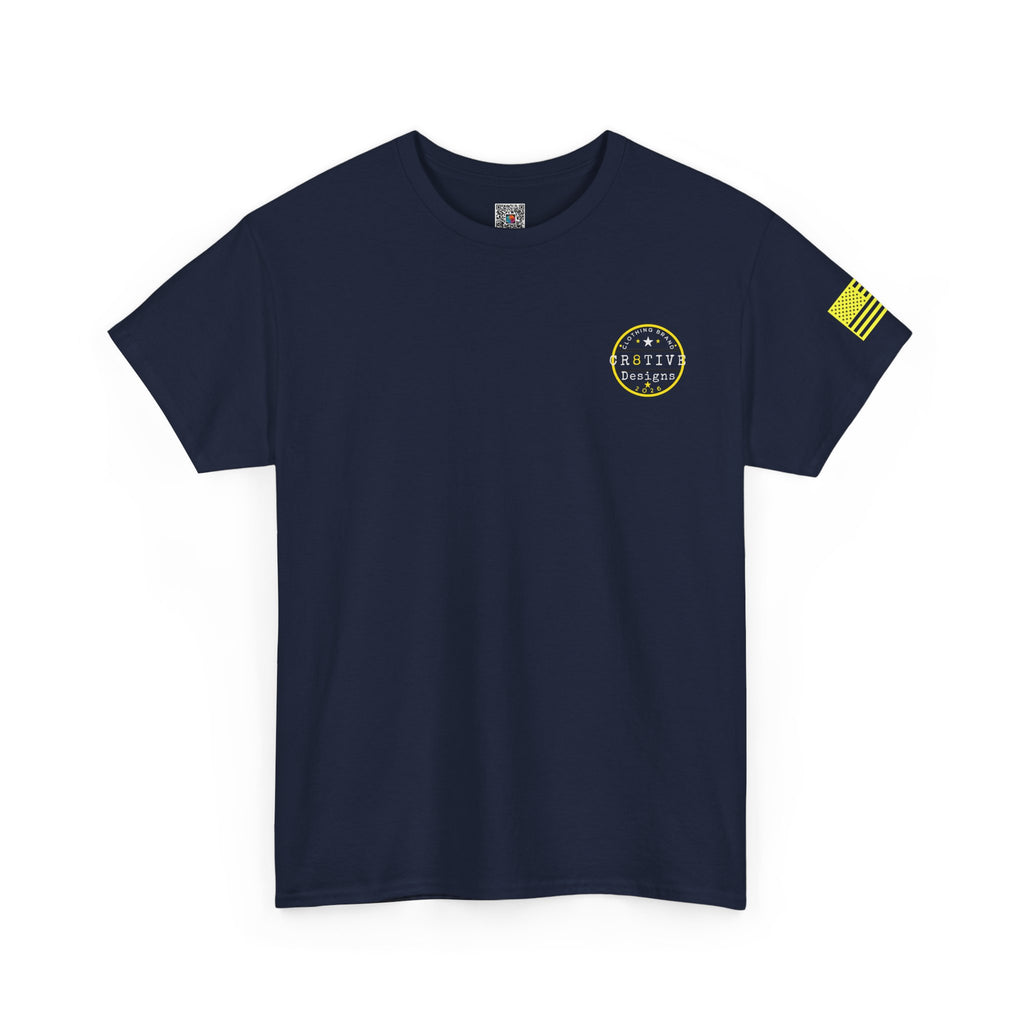 Yellow Logo Badge Graphic Tee/Cr8tive Designs
